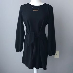 Black long sleeve tie dress. Size medium
